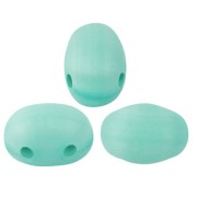 Perles en verre Samos® par Puca® 7x5 mm - Blue Green Opal Mat x10g