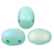 Perles en verre Samos® par Puca® 7x5 mm - Blue Green Opal Mat AB x10g