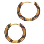 Créoles rondes 17.5mm avec résine époxy - Acier inox 304 Doré - Cuivré - Noir x2