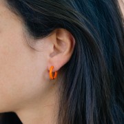 Créoles rondes 17.5mm avec résine époxy - Acier inox 304 Doré - Cuivré - Noir x2