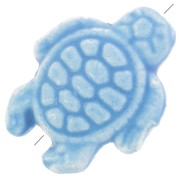 Perle tortue en céramique 19x15 mm - Bleu x1|raw }}