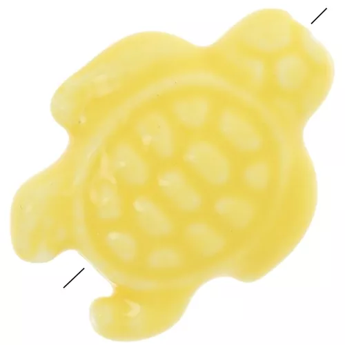 Perle tortue en céramique 19x15 mm - Jaune x1