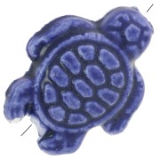 Perle tortue en céramique 19x15 mm - Bleu Foncé x1|raw }}