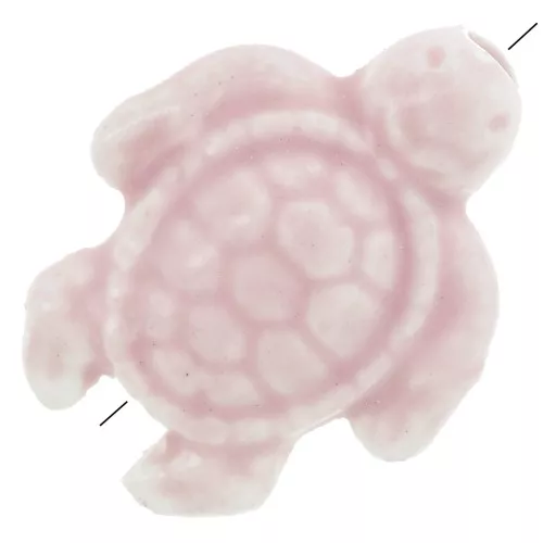 Perle tortue en céramique 19x15 mm - Rose x1