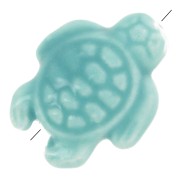 Perle tortue en céramique 19x15 mm - Turquoise x1|raw }}