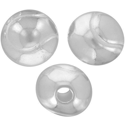Perle ronde - balle de tennis 9 mm - Plaqué Argent x1