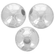 Perle ronde - ballon de football 9 mm - Plaqué Argent x1