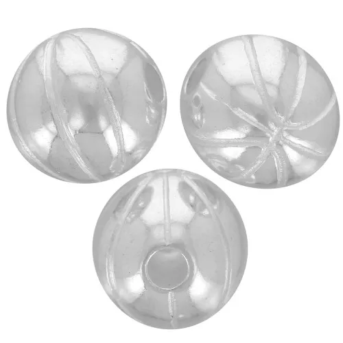 Perle ronde - ballon de basket 9 mm - Plaqué Argent x1