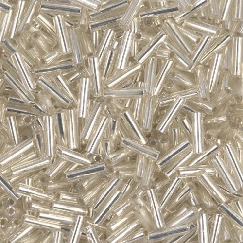 Bugles Miyuki 6 mm BGL-001 - Crystal Silver Lined x10g