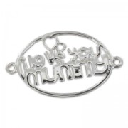 Intercalaire I love you mummy 2 anneaux 30 mm en Argent 925 x1