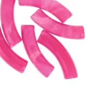 Fuchsia - Perles tube incurvé en acrylique translucide 32x8 mm - Marbré Fuchsia x6 Perles tube incurvé en acrylique translucide 32x8 mm - Marbré Fuchsia x6