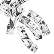 Perles tube incurvé en acrylique transparent 32x8 mm - Tacheté Noir x6