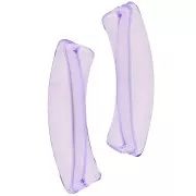 Perles tube incurvé en acrylique transparent 32x8 mm - Violet x6