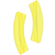 Perles tube incurvé en acrylique transparent 32x8 mm - Jaune x6