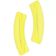 Perles tube incurvé en acrylique transparent 32x8 mm - Jaune x6