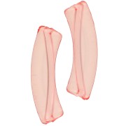 Perles tube incurvé en acrylique transparent 32x8 mm - Corail x6