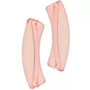 Perles tube incurvé en acrylique transparent 32x8 mm - Corail x6