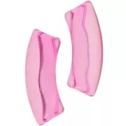 Perles tube incurvé 35x11 mm en acrylique transparente - Rose x6