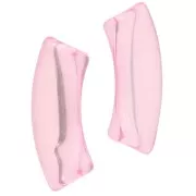 Perles tube incurvé en acrylique transparent 35x11mm Rose clair x6