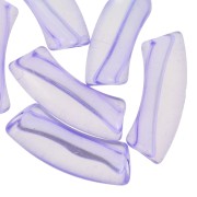 Perles tube incurvé en acrylique transparent 35x11mm Violet x6|raw }}
