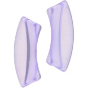 Perles tube incurvé en acrylique transparent 35x11mm Violet x6