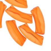 Perles tube incurvé 35x11 mm en acrylique transparente - Orange x6