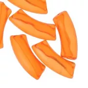 Perles tube incurvé 35x11 mm en acrylique transparente - Orange x6