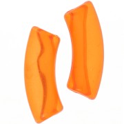 Perles tube incurvé 35x11 mm en acrylique transparente - Orange x6