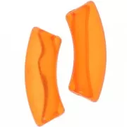 Perles tube incurvé 35x11 mm en acrylique transparente - Orange x6