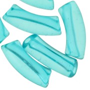Perles tube incurvé 35x11 mm en acrylique transparente - Vert turquoise x6