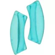 Perles tube incurvé 35x11 mm en acrylique transparente - Vert turquoise x6