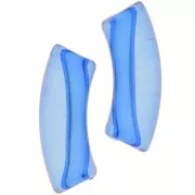 Perles tube incurvé 35x11 mm en acrylique transparente - Bleu royal x6