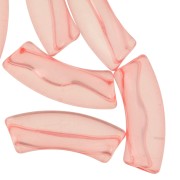 Perles tube incurvé 35x11 mm en acrylique transparente - Corail x6