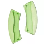 Perles tube incurvé 35x11 mm en acrylique transparente - Vert clair x6