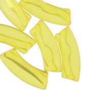 Perles tube incurvé en acrylique transparent 35x11mm Jaune x6|raw }}