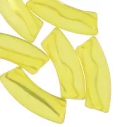Perles tube incurvé 35x11 mm en acrylique transparente - Jaune x6
