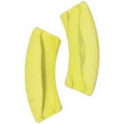 Perles tube incurvé 35x11 mm en acrylique transparente - Jaune x6
