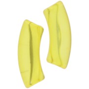 Perles tube incurvé en acrylique transparent 35x11mm Jaune x6