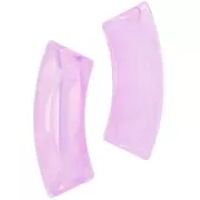 Perles tube incurvé en acrylique transparent 35x11mm Marbré Lilas x6