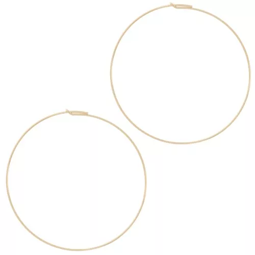 Créoles fines à décorer 45 mm en Gold filled (or laminé) x2