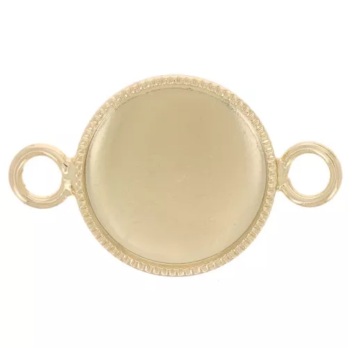 Intercalaires sertis pour cabochons fond plat 10 mm Doré x4