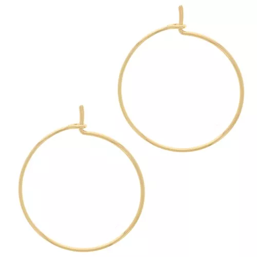 Créoles fines à décorer 25 mm - Doré x2