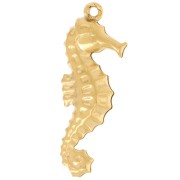 Pendentif hippocampe 27x10 mm - Acier inoxydable 304L - Doré x1