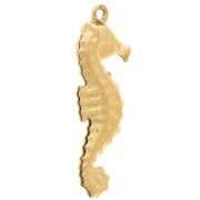 Pendentif hippocampe 27x10 mm - Acier inoxydable 304L - Doré x1