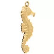 Pendentif hippocampe 27x10 mm - Acier inoxydable 304L - Doré x1