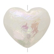 Perle coeur facetté 17x20 mm imitation perle d'eau douce - Blanc irisé x1