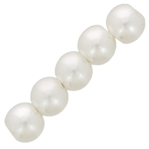 Perles rondes 4 mm imitation perle d'eau douce - Crème nacré x100
