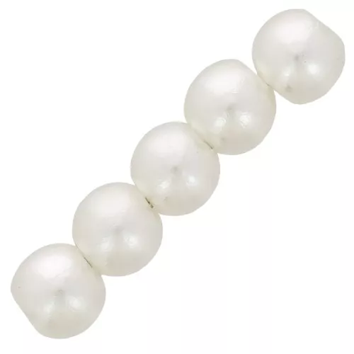 Perles rondes 4 mm imitation perle d'eau douce - Crème nacré x100