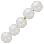 Perles rondes 4 mm imitation perle d'eau douce - Blanc nacré x100|raw }}