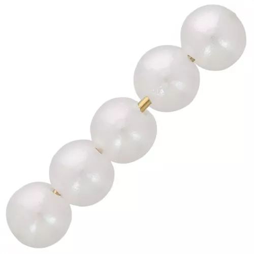 Perles rondes 4 mm imitation perle d'eau douce - Blanc nacré x100